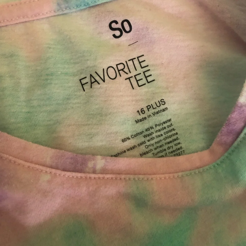 SO Favorite Tee Girls Pastel Tie Dye Long Sleeve Crewneck Shirt